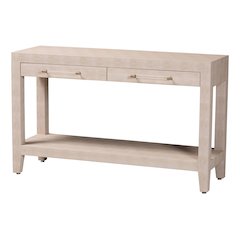 Faux Shagreen Console Table - Contemporary Accent Display Piece