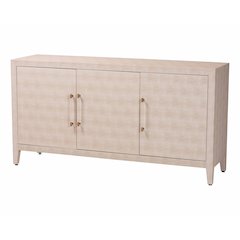 Faux Shagreen Sideboard - Contemporary 3-Door Buffet Storage Cabinet