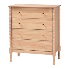 Chest - 4-Drawer Bedroom Organizer with Bamboo-Style Turned Legs