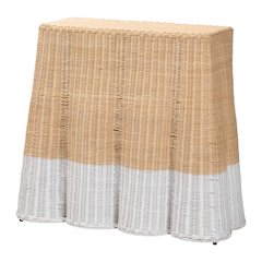 Natural Console Table, Rectangle 36", Two-Tone White/Natural