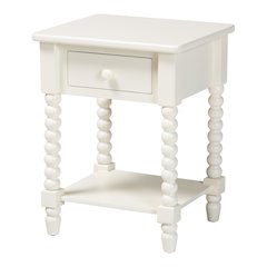 Raynera End Table with Legs, 1-Drawer Accent Table with Spindle Turned Legs