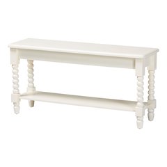 Bayard Accent Bench with Bobbin Legs - Spindle Leg Entryway Bench with Shelf