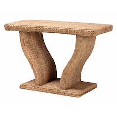 Alyssa Seagrass Console Table - Handwoven Display Table with Sculptural Frame