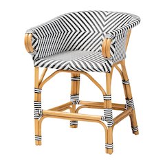 Max Rattan Bistro Counter Stool, Handwoven Cafe-Style Accent Seating