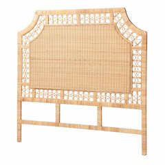 Rattan Standalone Headboard - Boho Style Handwoven Wicker Bed Backdrop, Queen
