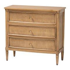 Karmel Chest - 3-Drawer Storage Chest with Curved Front and Tapered Legs