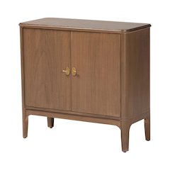 Storage Cabinet - 2-Door Accent Cabinet with Rounded Edges and Metal Door Pulls
