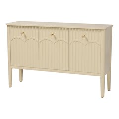 Sideboard - Modern Storage Buffet Console with Fluted Wood and Scalloped Molding