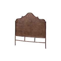 Jaelle Rattan Standalone Headboard with Handwoven Arch Top, Queen