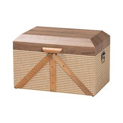 Decorative Storage Chest with Hinged Top and Woven Exterior