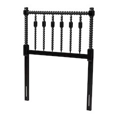 Juliette Turned Spindle Headboard - Spoke Design, Farmhouse, Twin, Black