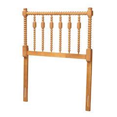 Juliette Turned Spindle Headboard - Spoke Design, Farmhouse, Twin, Oak Brown
