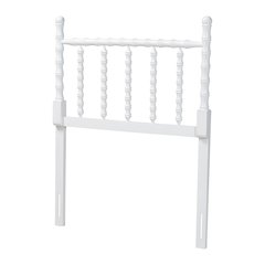 Edaline Bamboo Motif Headboard - Turned Spindle Design, Boho, Twin, White