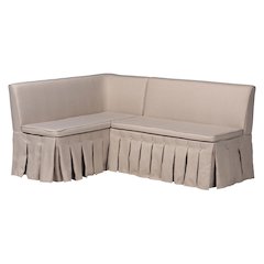 Meyer 2-Pc Upholstered Dining Nook Bench Set - L-Shaped Banquette, Beige