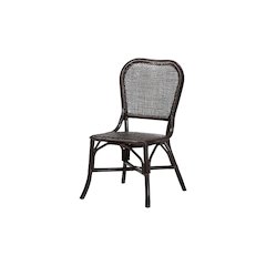Irene Natural Rattan Dining Chair with Lattice Backrest, Espresso