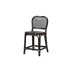 Irene Natural Rattan Counter Stool with Lattice Backrest, Espresso