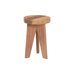 Sayen Acacia Wood Multipurpose Accent Stool with Flared Tripod Base
