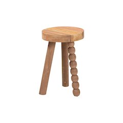 Sihu Acacia Wood Multipurpose Accent Stool with Bobbin Tripod Base