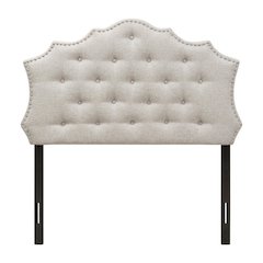 Greyish Beige Twin Size Fabric Headboard with Foam Padding and LVL Frame