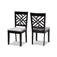 Espresso Brown Finished Wood 2-Piece Dining Chair Set Set