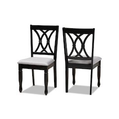 Espresso Brown Finished Wood 2-Piece Dining Chair Set Set
