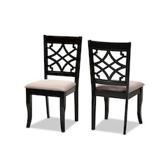 Espresso Brown Finished Wood 2-Piece Dining Chair Set