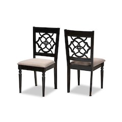 Espresso Brown Finished Wood 2-Piece Dining Chair Set Set