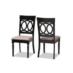 Espresso Brown Finished Wood 2-Piece Dining Chair Set Set