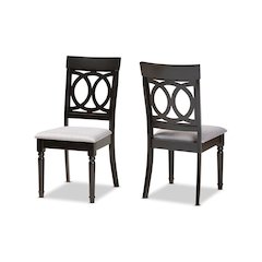 Espresso Brown Finished Wood 2-Piece Dining Chair Set