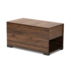 Skylar Modern and Contemporary Walnut Brown Finished Cat Litter Box Cover House