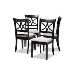 Espresso Brown Finished Wood 4-Piece Dining Chair Set