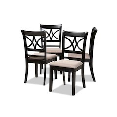 Espresso Brown Finished Wood 4-Piece Dining Chair Set