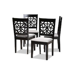 Espresso Brown Finished Wood 4-Piece Dining Chair Set