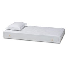 Alya Classic Traditional Farmhouse White Finished Wood Twin Size Trundle