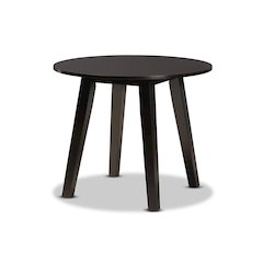 Dark Brown Finished 35-Inch-Wide Round Wood Dining Table