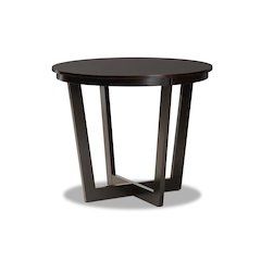 Dark Brown Finished 35-Inch-Wide Round Wood Dining Table