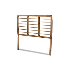 Carolyn Mid-Century Modern Ash Walnut Finished Wood Full Size Headboard