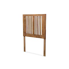 Transitional Ash Walnut Finished Wood Twin Size Headboard