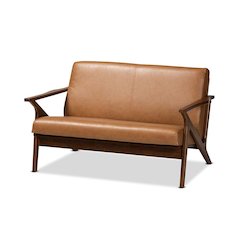 Leather Effect Loveseat