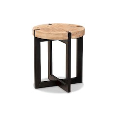 Black Finished Metal End Table