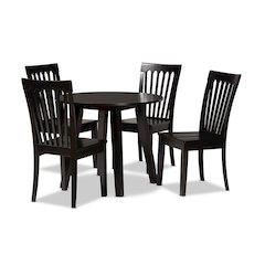 Zala Modern and Contemporary Dark Brown Finished Wood 5-Piece Dining Set