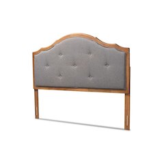 Walnut Brown Finished Wood Queen Size Arched Headboard