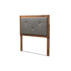 Walnut Brown Finished Wood Twin Size Headboard