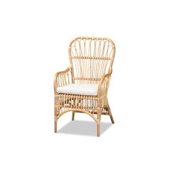 bali & pari Aya Modern and Contemporary Natural Finished Rattan Armchair