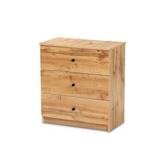 Decon Modern and Contemporary Oak Brown Finished Wood 3-Drawer Storage Chest