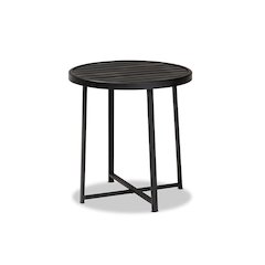 Baxton Studio Sadiya Modern Industrial Black Finished Metal Outdoor Side Table