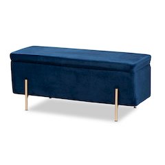 Gold Finished Metal Storage Bench