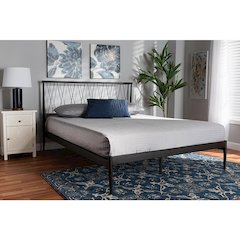 Baxton Studio Nano Modern and Contemporary Black Finished Metal Full Size Platform Bed
