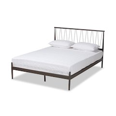 Samir Modern Industrial Black Bronze Finished Metal Full Size Platform Bed