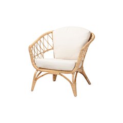 bali & pari Feya Modern Bohemian Natural Brown Antique Rattan Armchair